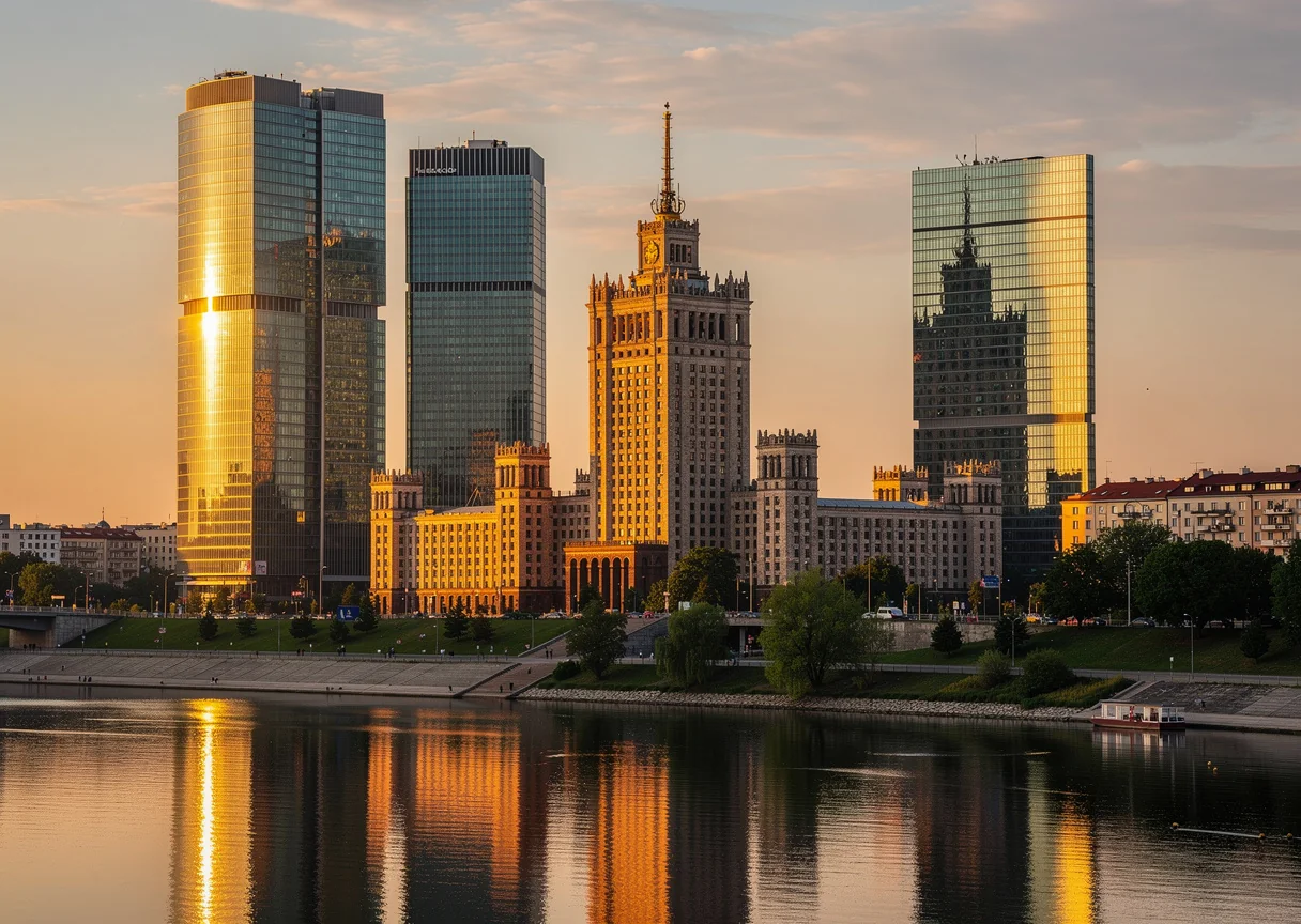 Vue de Varsovie, capitale de la Pologne, illustrant la création de société en Pologne