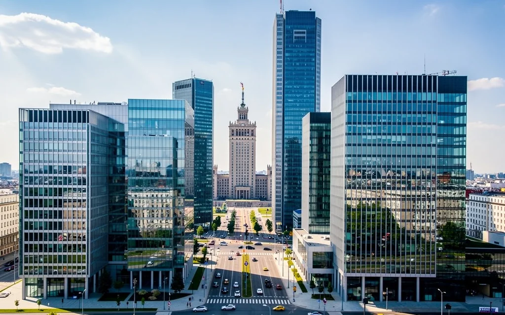 Skyline du quartier d'affaires de Varsovie, capitale de la Pologne